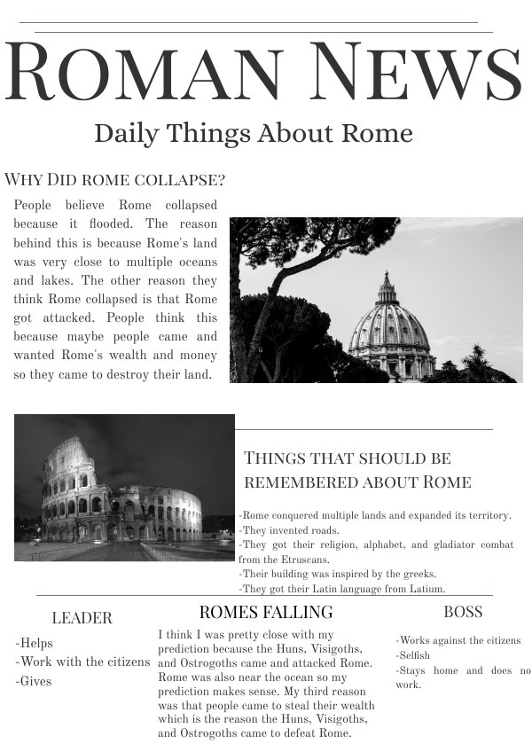 Social Studies Rome Newspaper by Madeleine Rivers - Flipsnack