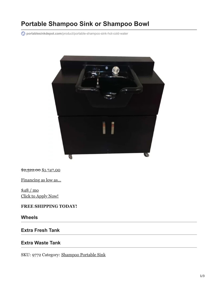 Portable Shampoo Sink or Shampoo Bowl - Portable Sink Depot by Portable Sink Depot - Flipsnack