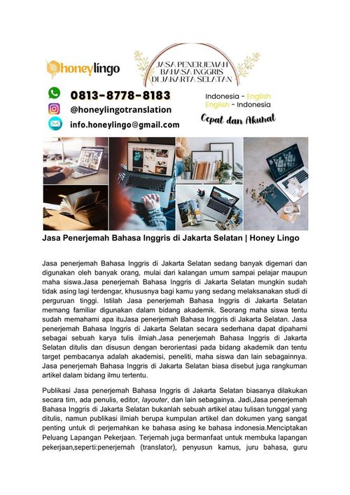 Jasa Penerjemah Bahasa Inggris di Jakarta Selatan