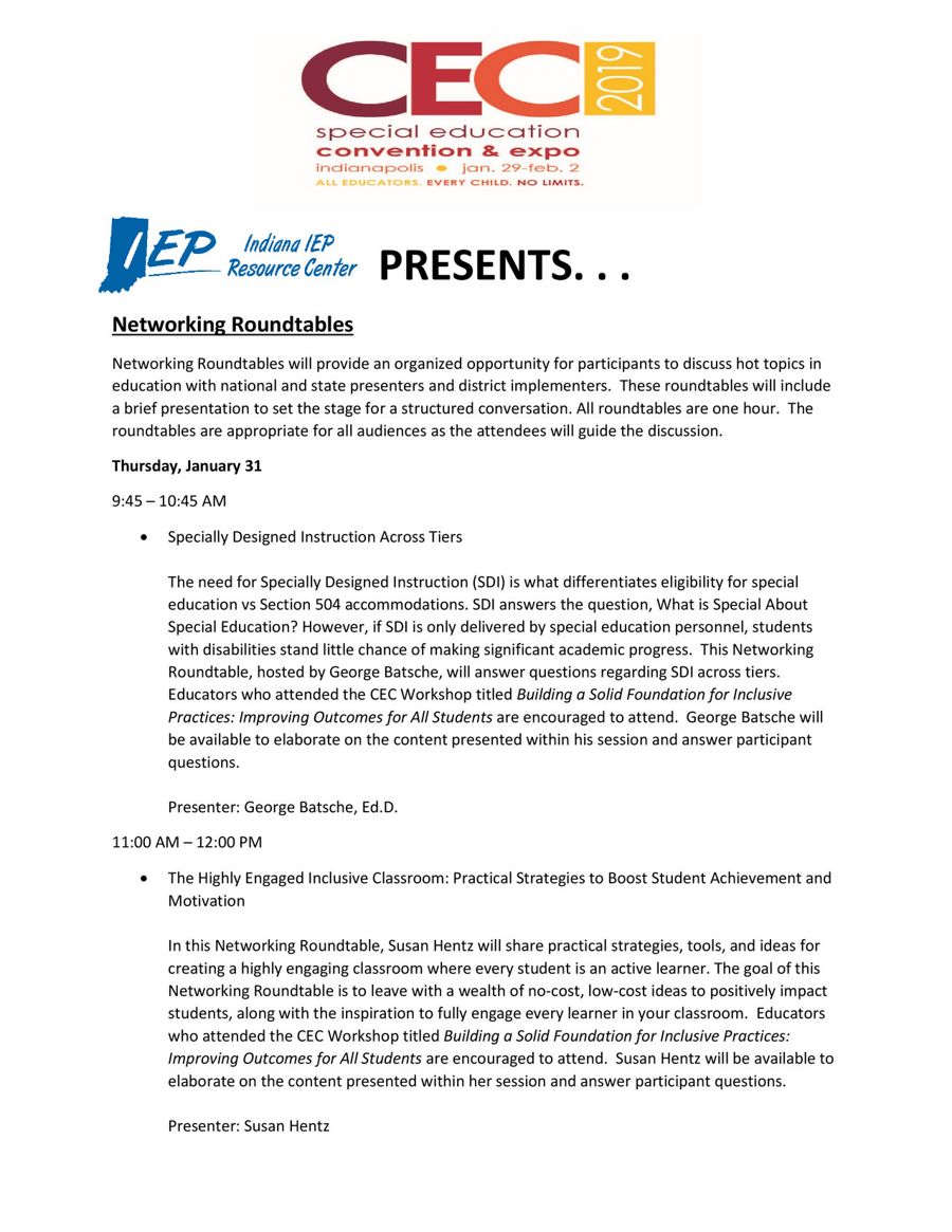 CEC 2019 Networking Roundtables Session Descriptions FIN by Carol