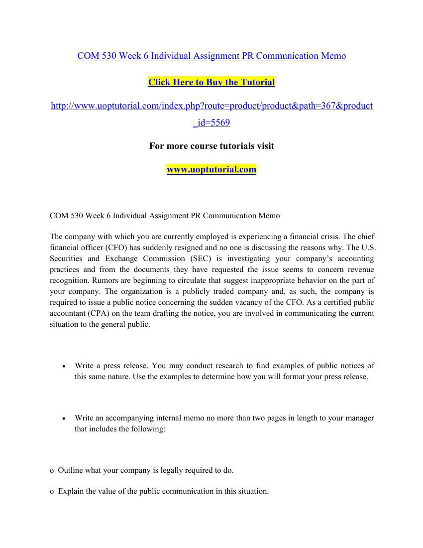 Public relations strategy memo image