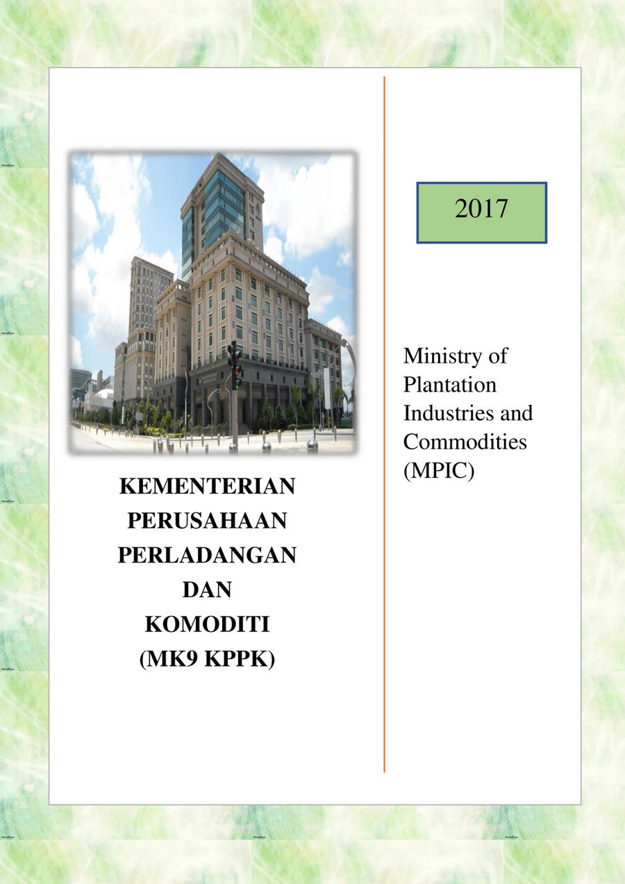 KEMENTERIAN PERUSAHAAN PERLADANGAN DAN KOMODITI (MK9 KPPK ...