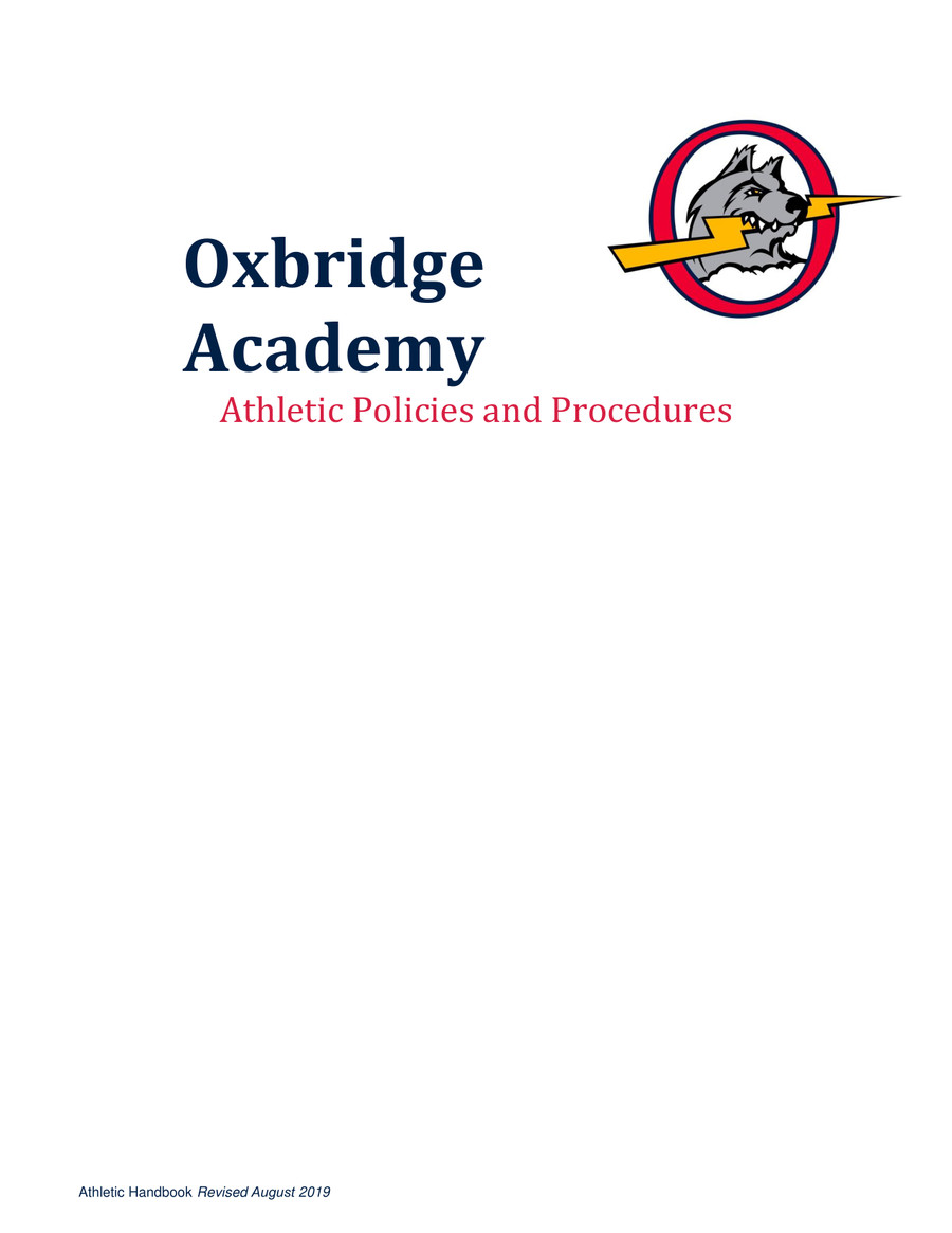 Oxbridge Academy Athletic Handbook updated923(1920) by