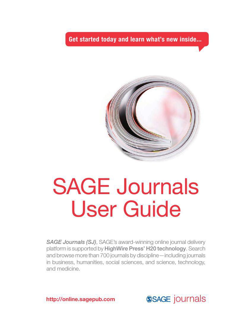 SAGE Journals User Guide by Sue Heraper Flipsnack