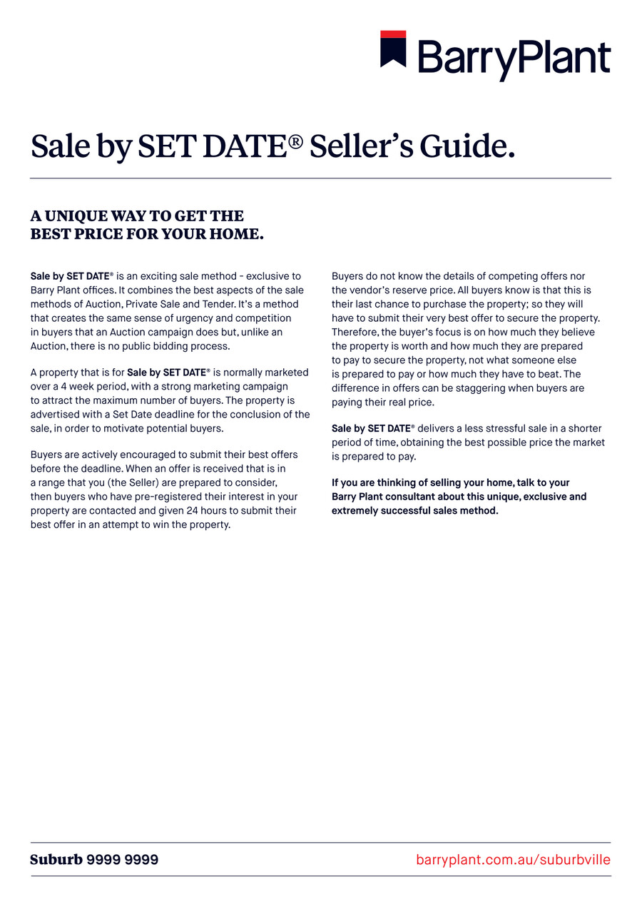 Sale by SET DATE Sellers Guide by Barry Plant Flipsnack