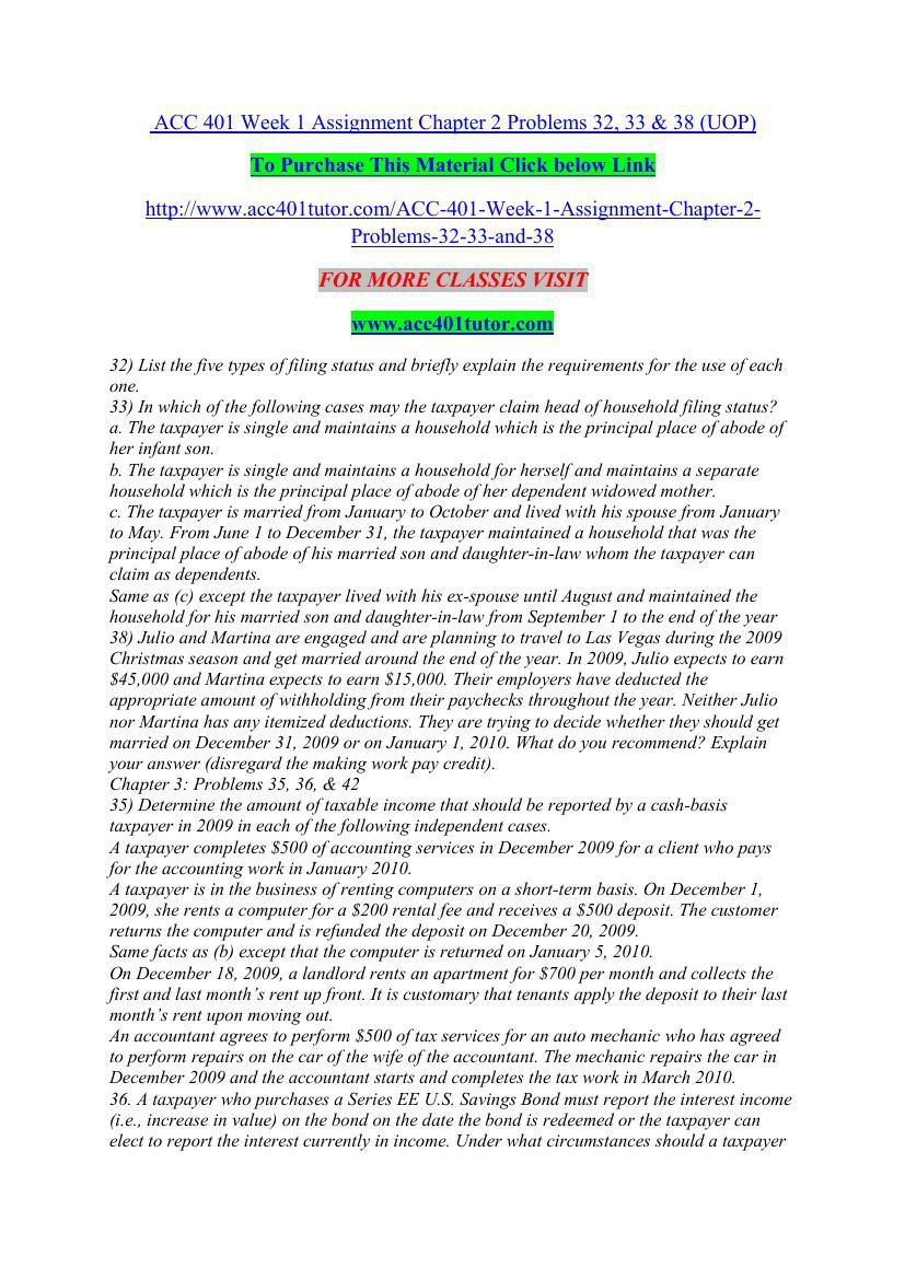 Acc 401 week 5 essay example picture