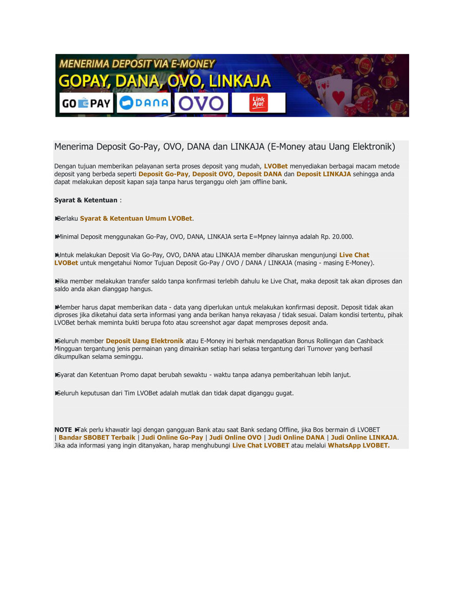 Menerima Deposit Via E-Money GoPay, OVO, DANA, LinkAJA... - Flipsnack