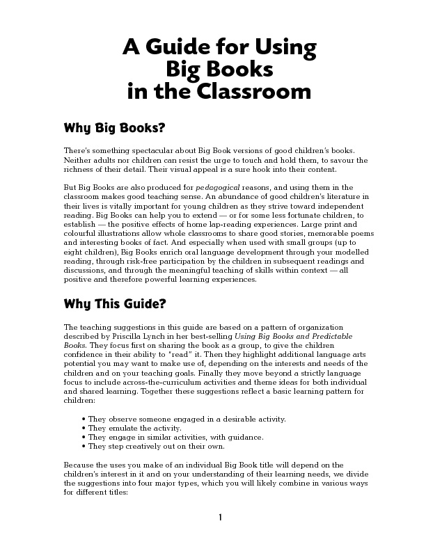 A Guide for Using Big Books in the Classroom by Avraham Roos Flipsnack