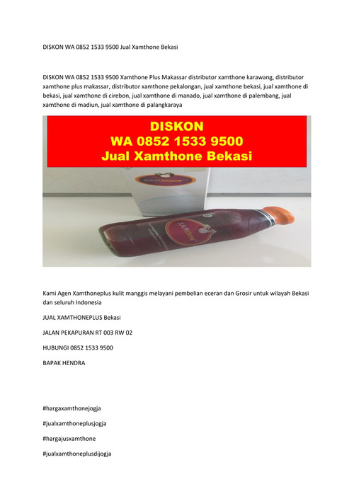 DISKON WA 0852 1533 9500 Jual Xamthone Bekasi