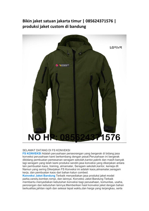 Bikin jaket satuan jakarta timur