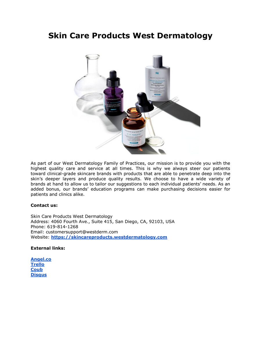 Skin Care Products West Dermatology by skincareproductswd Flipsnack