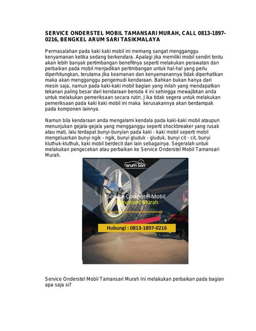 SERVICE ONDERSTEL MOBIL TAMANSARI MURAH