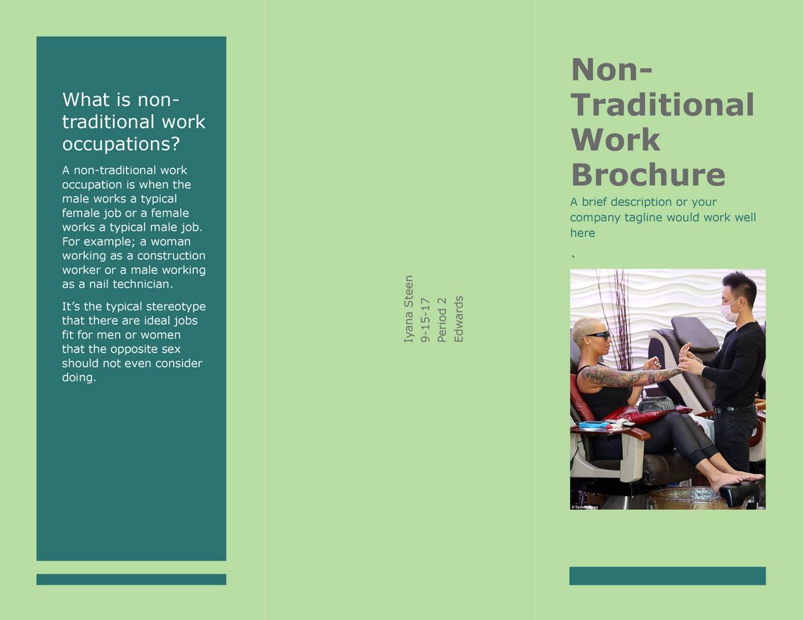 What is traditional work occupations by iyana steen Flipsnack