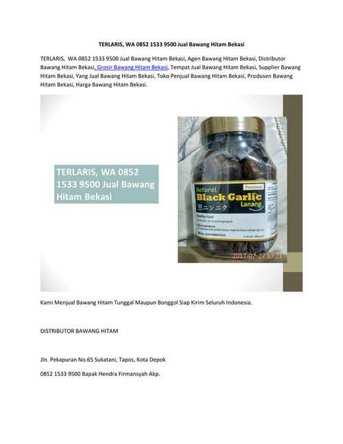 TERLARIS, WA 0852 1533 9500 Jual Bawang Hitam Bekasi