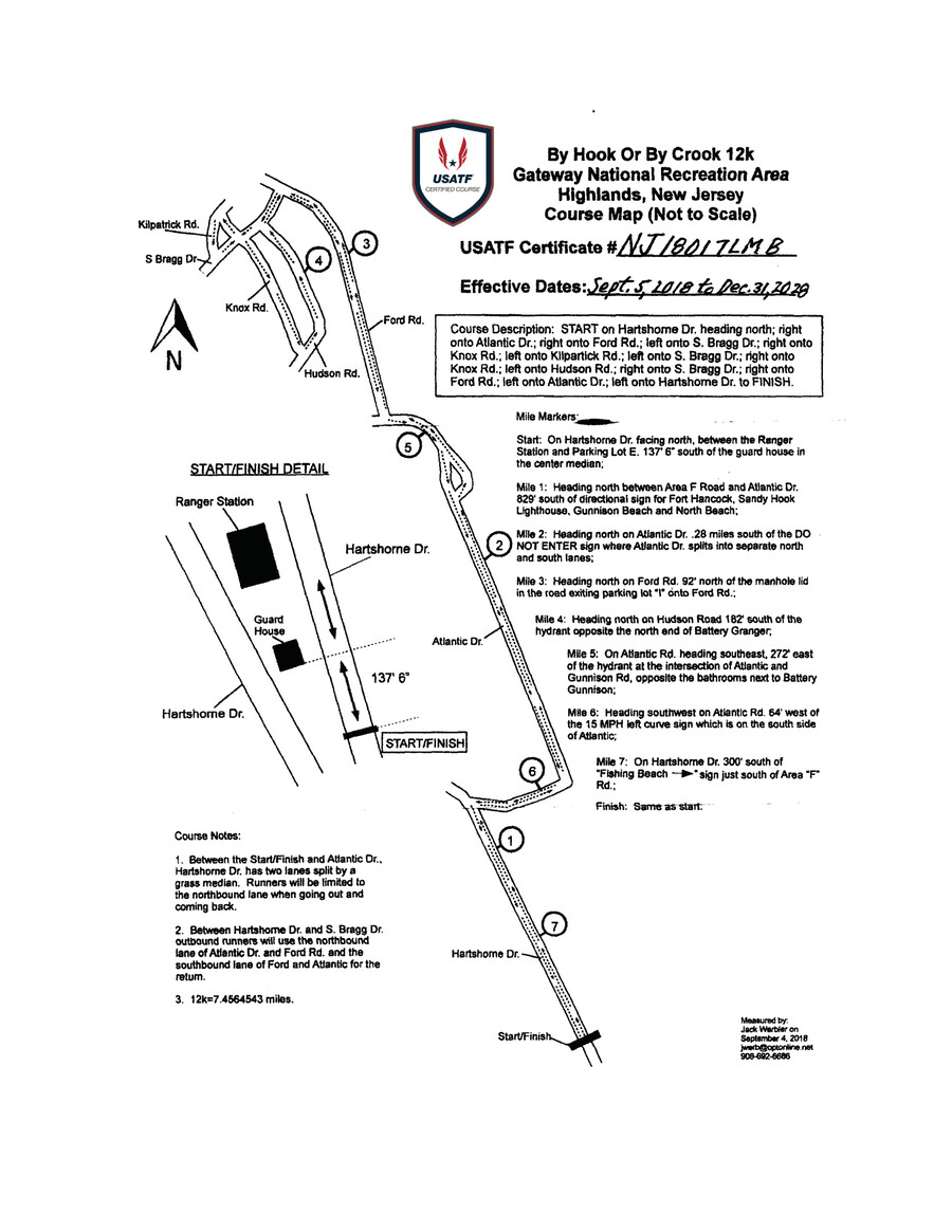 2021 USATF Masters 12km Championships Course Certification Map by