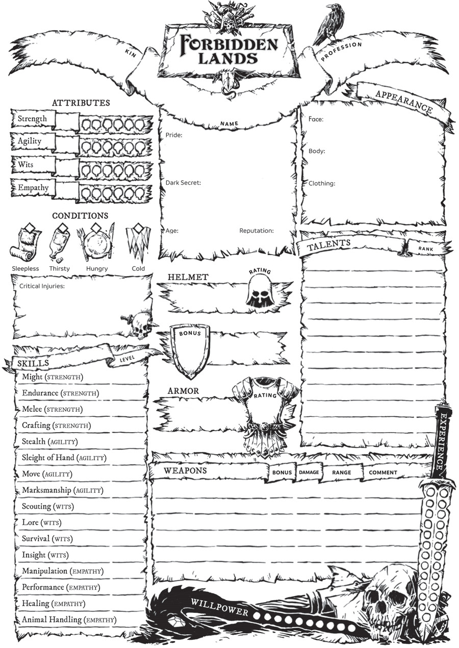 Forbidden Lands Stronghold Sheet Color - TRADUZIDO PDF