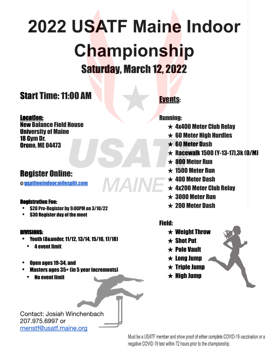 2022 USATF Maine Indoor Championship Flyer by sarah.linehan Flipsnack