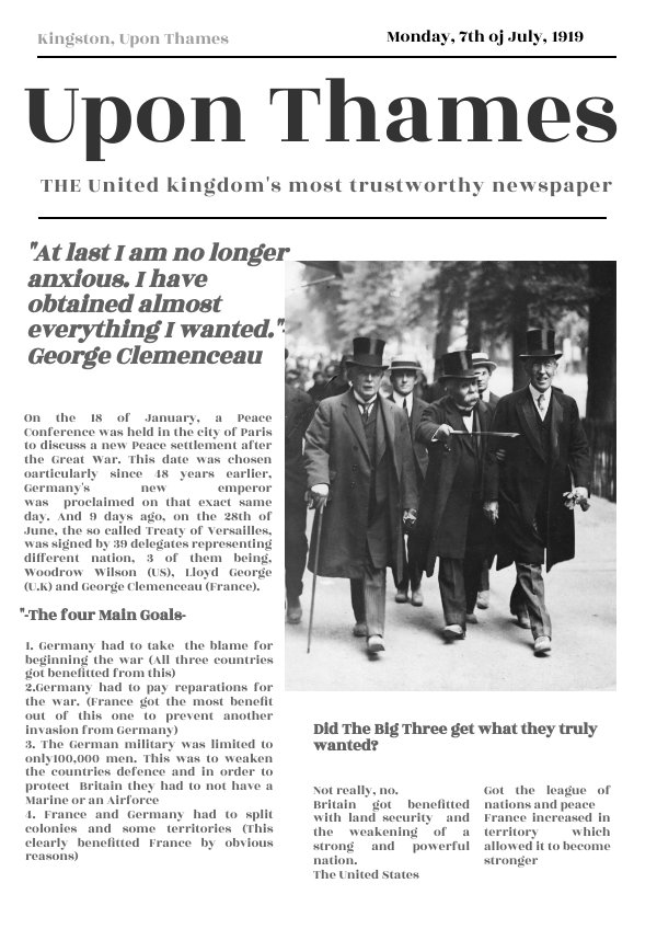 Treaty of Versailles Newspaper by Crh Flipsnack
