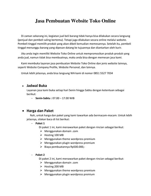 Jasa Pembuatan Website Toko Online