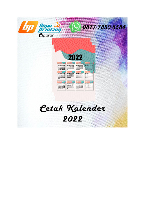 Jasa Cetak Kalender Ciputat