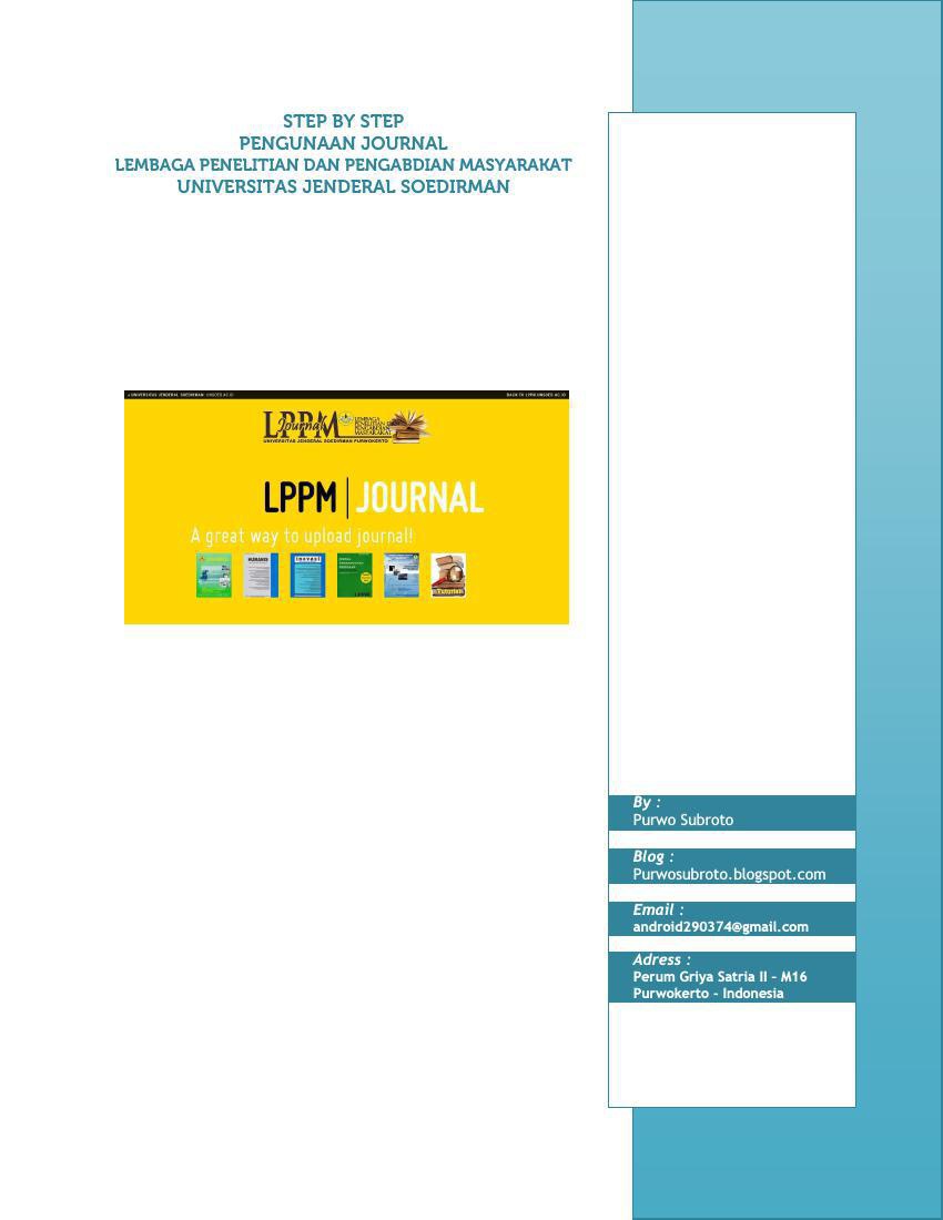 Step by Step Penggunaan Journal LPPM Unsoed by android290374 - Flipsnack