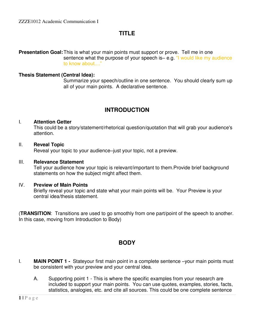 oral presentation written explanation