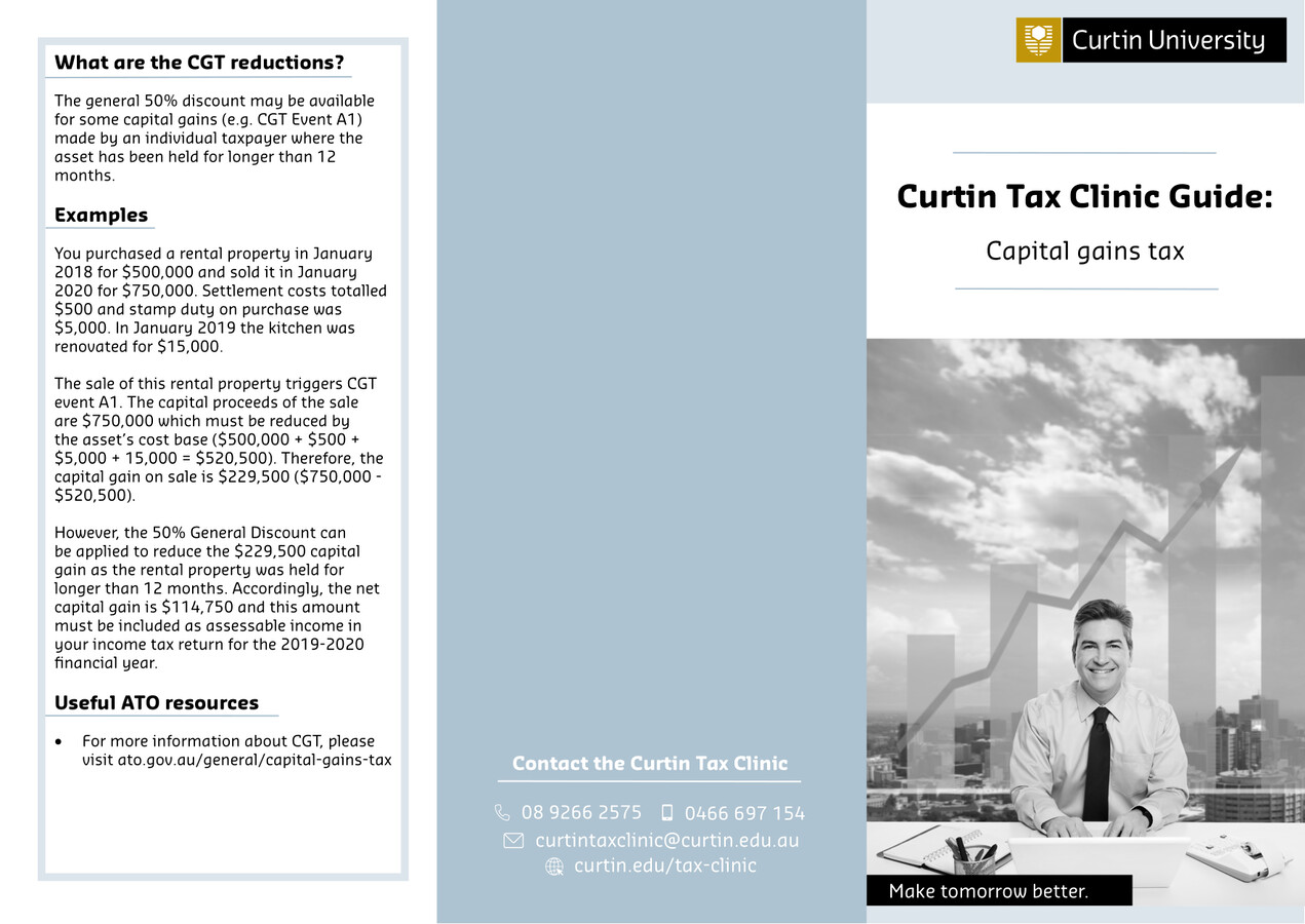 Curtin Tax Clinic Capital Gains Tax Brochure by Curtin Tax ...