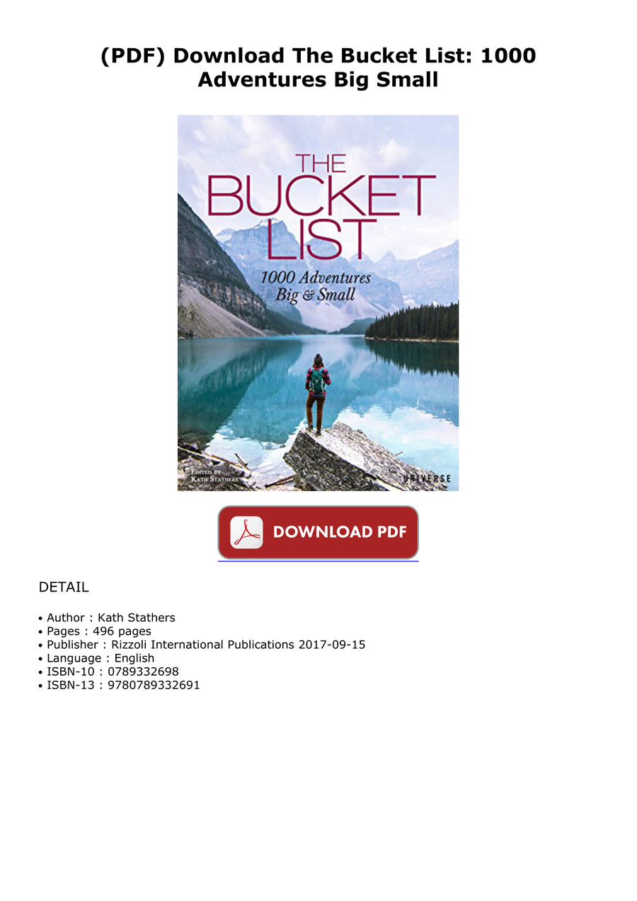 (PDF) Download The Bucket List 1000 Adventures Big Small by bristolk