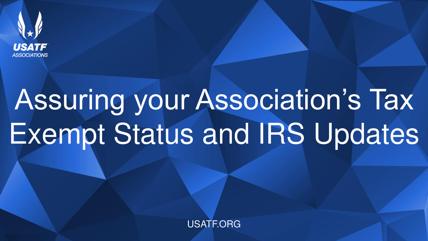 USATF_Assuring your Association’s Tax Exempt Status and IRS by sarah