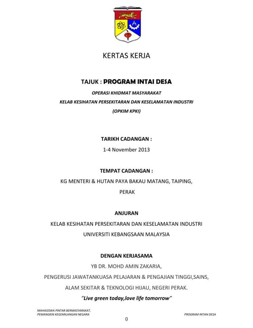 kertas kerja PROGRAM INTAI DESA doc by Sahira Afrina ...