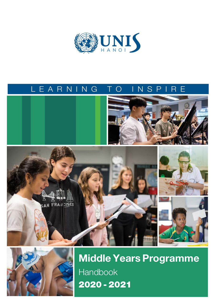 Middle Years Programme Curriculum Handbook 2020-2021 by UNIS Hanoi ...