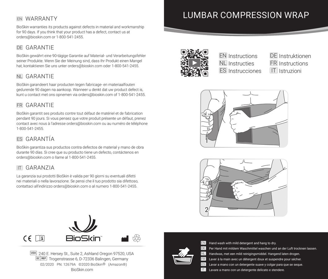 Lumbar Compression Wrap_Instructions by BioSkin