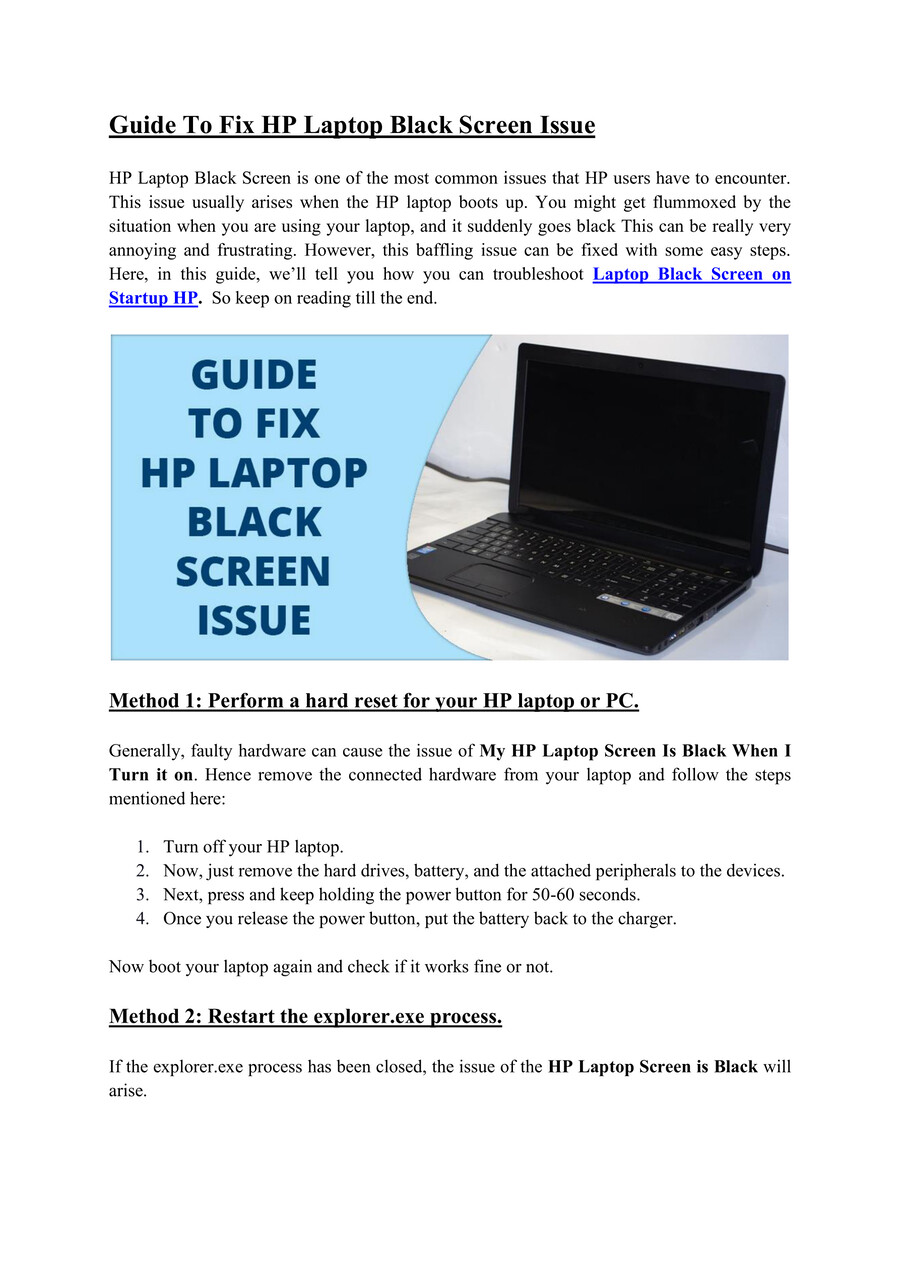 How To Fix Hp Laptop Black Screen Problem Quick Guide vrogue.co