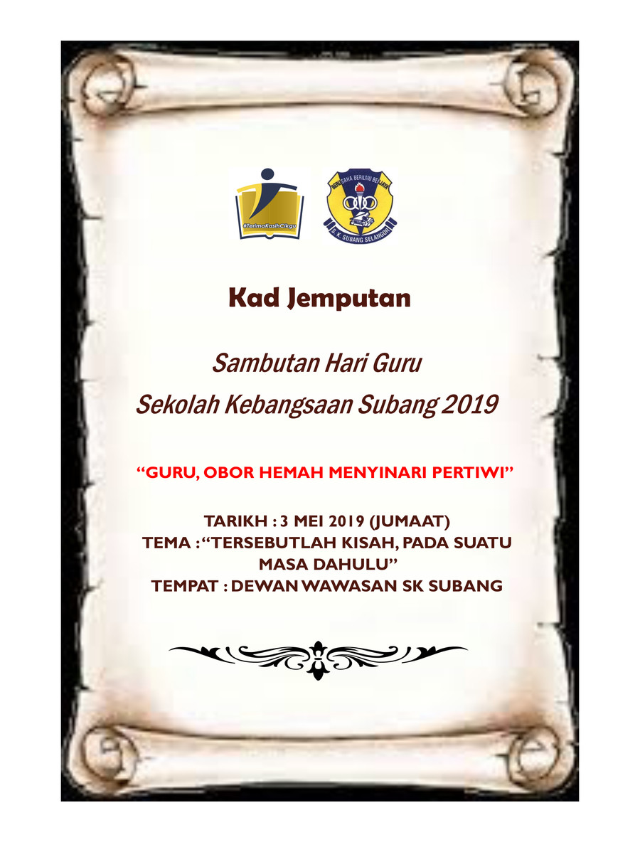 Kad Jemputan Hari Guru 2019 By Ramdzatul Aida Flipsnack