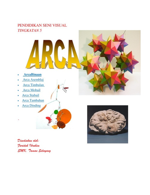 Pendidikan Seni Visual Arca By Faridahibrahim Fbi Flipsnack