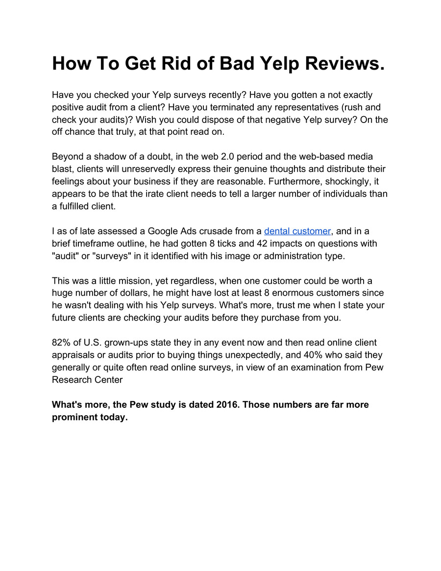 How To Get Rid of Bad Yelp Reviews. by Eka Akkers Flipsnack