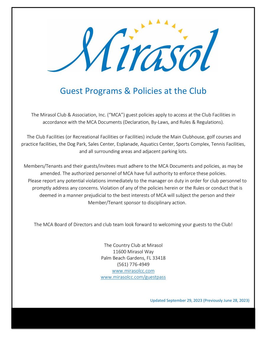 MCA Guest Policies by Mirasol Flipsnack