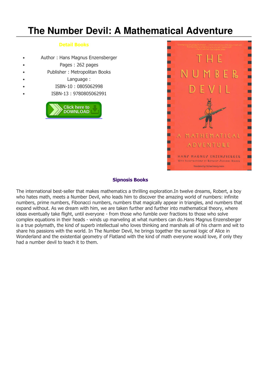[PDF] The Number Devil: A Mathematical Adventure by Hans Magnus by ...