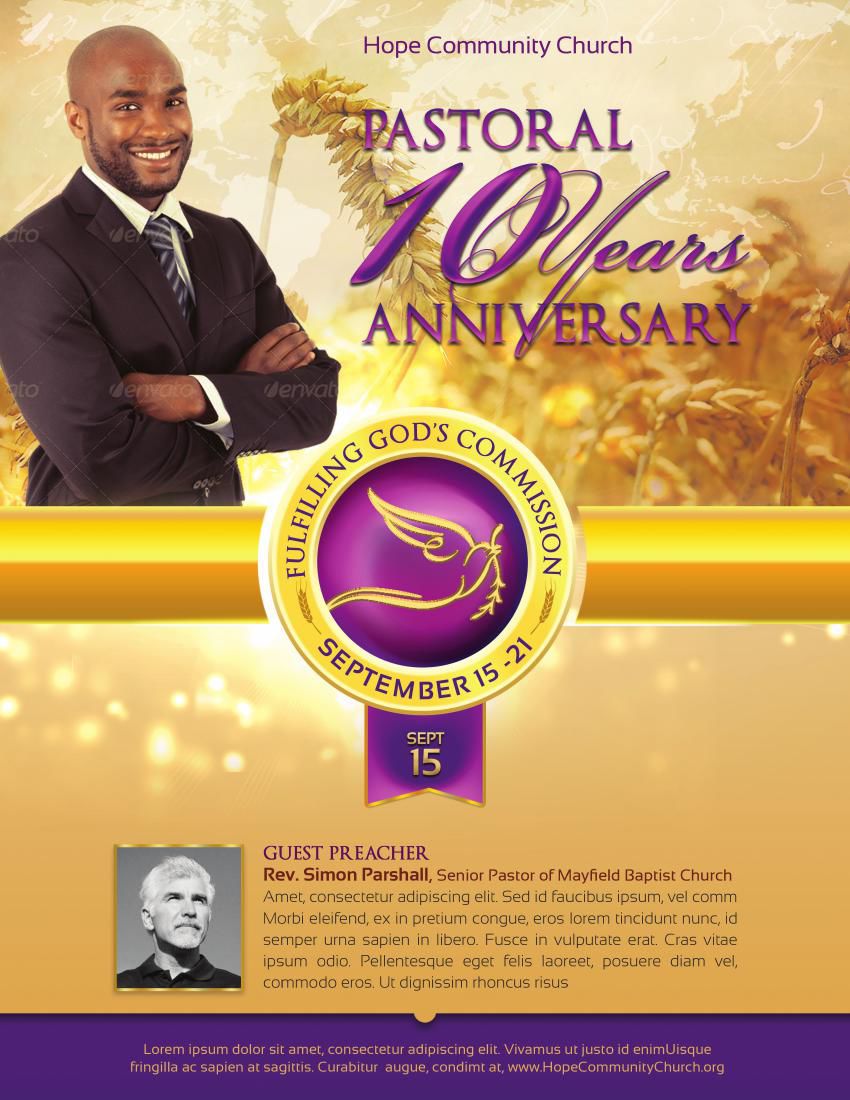 Clergy Anniversary Service Program Large Template by Michael Taylor