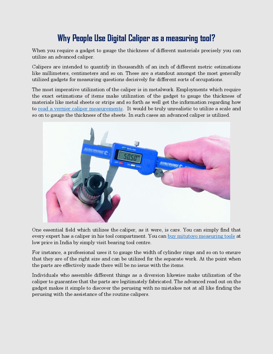 Why People Use Digital Caliper as a measuring tool by Bearing Tool ...