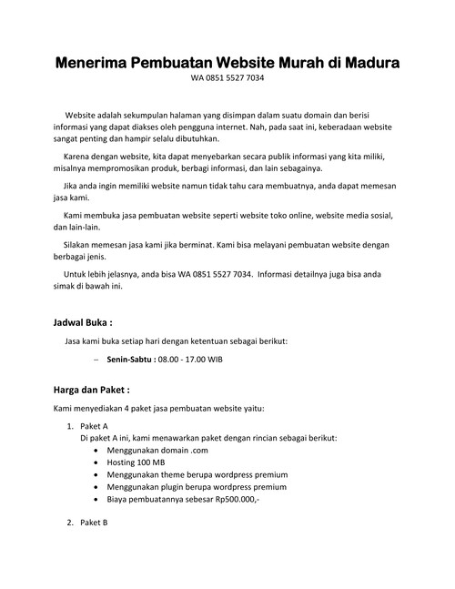 Menerima Pembuatan Website Murah