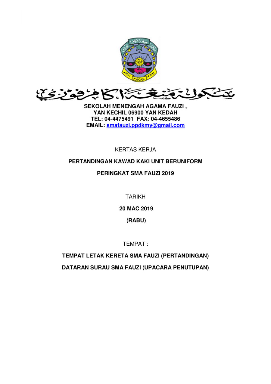 Kertas Kerja Kawad Kaki Sekolah 2019 By Akira1378 Flipsnack