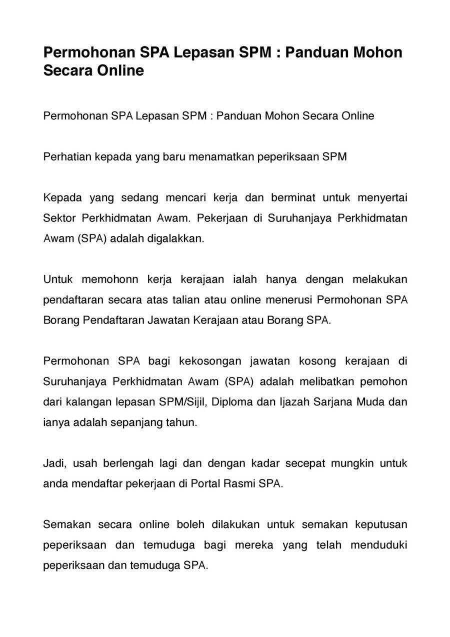 Permohonan Spa Secara Online By Beritasemasa Flipsnack