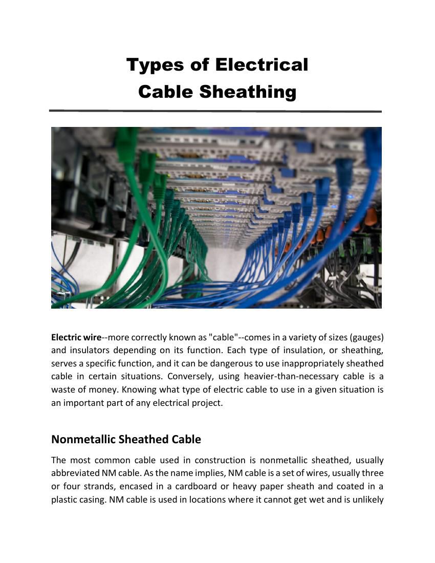 Types of Electrical Cable Sheathing by Moulden Flipsnack