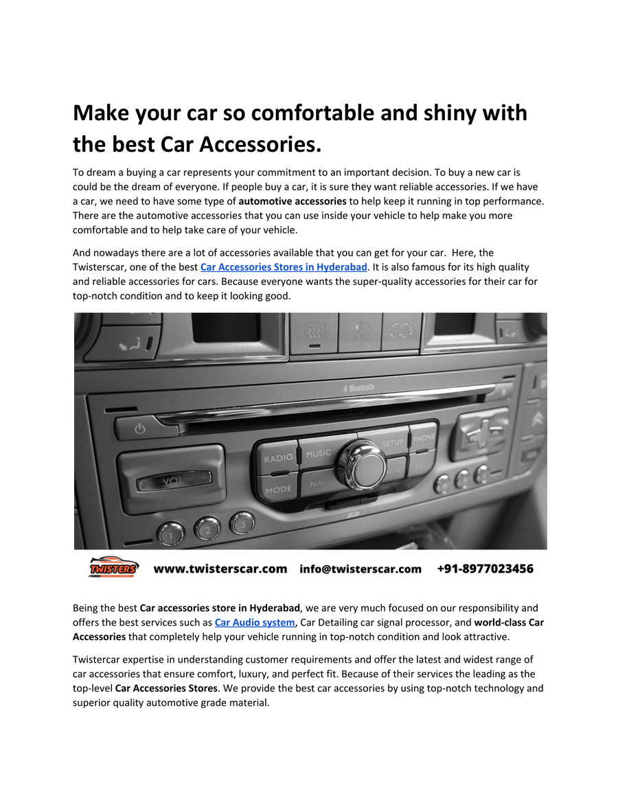 Make your car so comfortable and shiny with the best Car Acc by