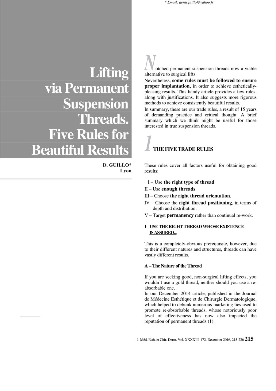 Lifting via permanent suspension threads. by Spring Thread Flipsnack