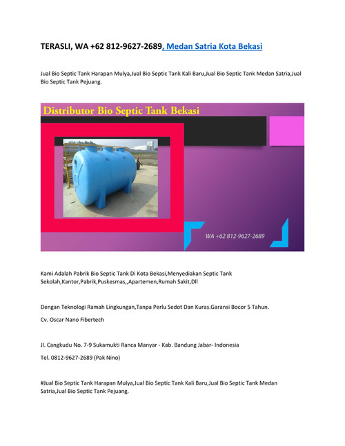 TERASLI, WA +62 812-9627-2689, Medan Satria Kota Bekasi