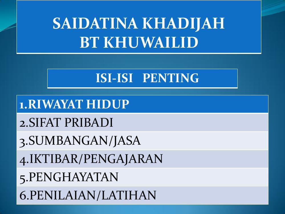 Riwayat Hidup Saidatina Khadijah