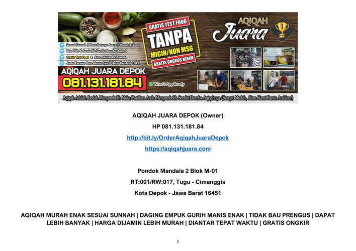 TERLARIS, 0811-3118-184, Catering Aqiqah di Beji Depok