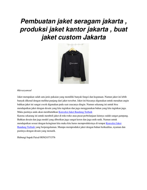 Pembuatan jaket seragam semarang